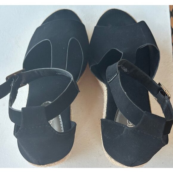 Refresh Brand Black High Wedge Sandals Pumps Open Toe EMERY-02 Women's Size 8M - Picture 7 of 15